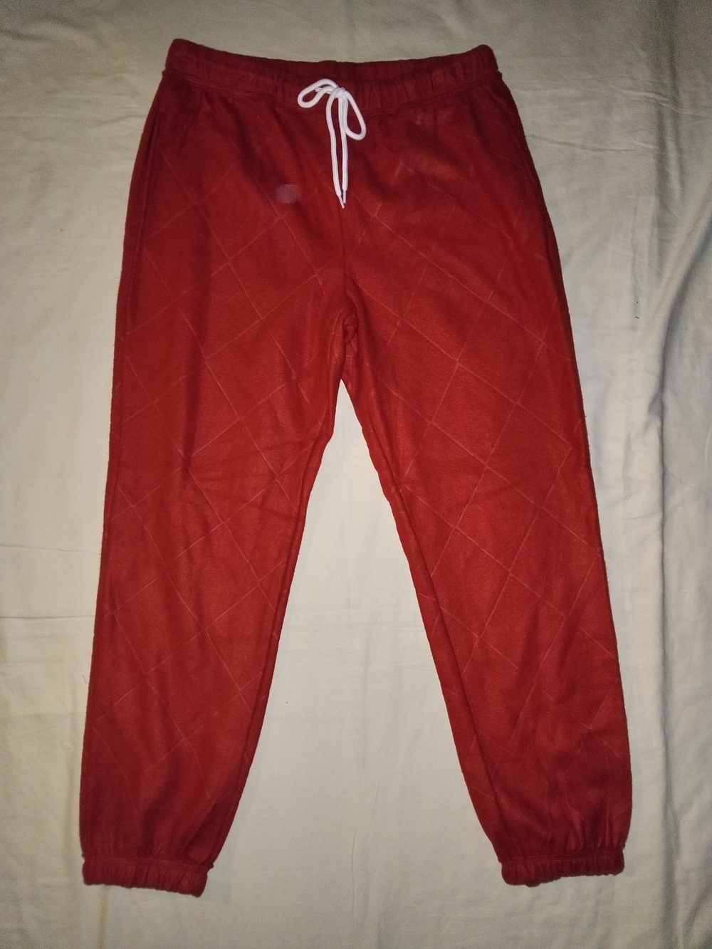 Quilted Red Men's Jogger Pants - Unbranded